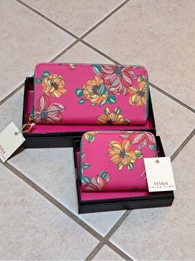 Trina Turk Duo Zip Around Wallet with Zip Around Coin & Card Wallet